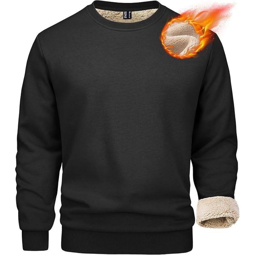 MSRP $39 MAGCOMSEN Men's M Sherpa Lined Sweatshirt Fleece Pullover Basic Top W